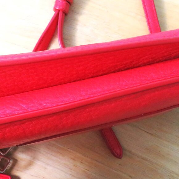 Coach Leather Crossbody Bag Wristlet Red - Picture 10 of 12